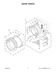 05 - Door Parts parts for Whirlpool Dryer WGD7505FW0 from AppliancePartsPros.com