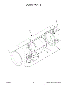 05 - Door Parts parts for Whirlpool Laundry Center WGD7540FW0 from AppliancePartsPros.com