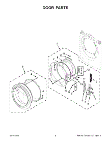 05 - Door Parts parts for Whirlpool Laundry Center WGD7590FW0 from AppliancePartsPros.com