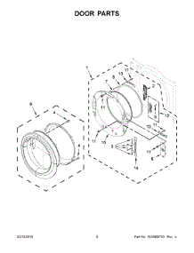 05 - Door Parts parts for Whirlpool Dryer WGD75HEFW0 from AppliancePartsPros.com