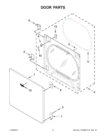 05 - Door Parts parts for Whirlpool Dryer WGD8000DW2 from AppliancePartsPros.com