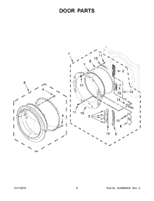 05 - Door Parts parts for Whirlpool Dryer WGD8740DW1 from AppliancePartsPros.com