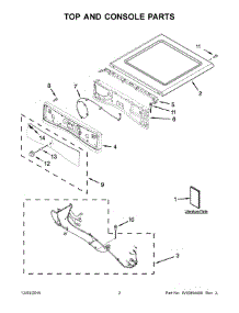 02 - Top And Console Parts parts for Whirlpool Dryer WGD87HEDW1 from AppliancePartsPros.com