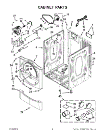 02 - Cabinet Parts parts for Whirlpool Dryer WGD9371YW2 from AppliancePartsPros.com