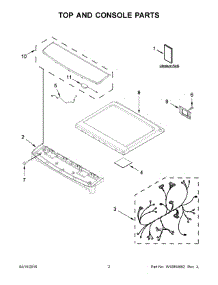02 - Top And Console Parts parts for Whirlpool Laundry Center WGD9500EC0 from AppliancePartsPros.com