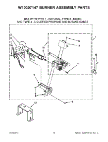 06 - W10307147 Burner Assembly Parts parts for Whirlpool Dryer WGD95HEDU0 from AppliancePartsPros.com