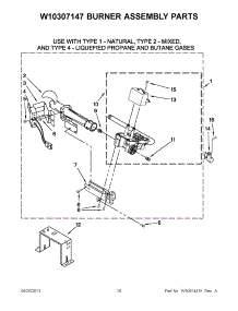 05 - W10307147 Burner Assembly Parts parts for Whirlpool Dryer WGD96HEAC1 from AppliancePartsPros.com