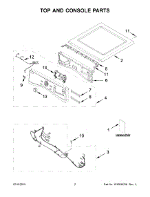 02 - Top And Console Parts parts for Whirlpool Dryer WGD98HEBU0 from AppliancePartsPros.com