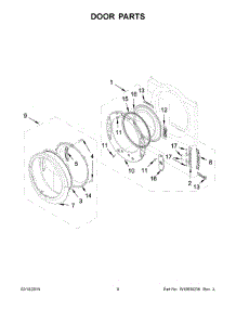 05 - Door Parts parts for Whirlpool Dryer WGD98HEBU0 from AppliancePartsPros.com