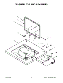 07 - Washer Top And Lid Parts parts for Whirlpool Laundry Center WGT4027EW1 from AppliancePartsPros.com