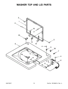 07 - Washer Top And Lid Parts parts for Whirlpool Laundry Center WGTLV27FW0 from AppliancePartsPros.com