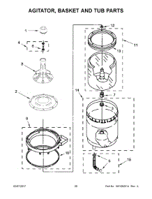 11 - Agitator, Basket And Tub Parts parts for Whirlpool Laundry Center WGTLV27FW0 from AppliancePartsPros.com