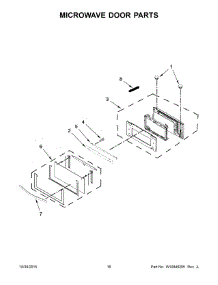 09 - Microwave Door Parts parts for Whirlpool Microwave WOC97ES0ES01 from AppliancePartsPros.com