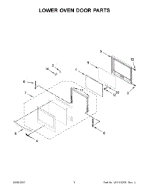 05 - Lower Oven Door Parts parts for Whirlpool Wall Oven WOD77EC0HB00 from AppliancePartsPros.com