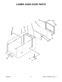 04 - Lower Oven Door Parts parts for Whirlpool Range WOD93EC0AE05 from AppliancePartsPros.com