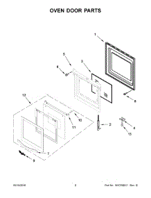 05 - Oven Door Parts parts for Whirlpool Wall Oven WOS11EM4EB00 from AppliancePartsPros.com