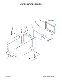 03 - Oven Door Parts parts for Whirlpool Range WOS51EC0AW04 from AppliancePartsPros.com