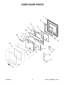 05 - Oven Door Parts parts for Whirlpool Oven WOS51ES4ES00 from AppliancePartsPros.com