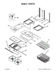 08 - Shelf Parts parts for Whirlpool Refrigerator WRB119WFBB00 from AppliancePartsPros.com