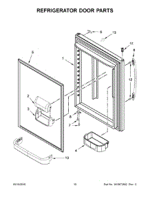 06 - Refrigerator Door Parts parts for Whirlpool Refrigerator WRB119WFBM00 from AppliancePartsPros.com