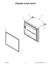 04 - Freezer Door Parts parts for Whirlpool Refrigerator WRB322DMBM00 from AppliancePartsPros.com