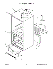 02 - Cabinet Parts parts for Whirlpool Refrigerator WRB322DMBW00 from AppliancePartsPros.com