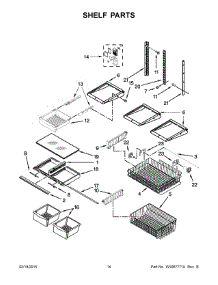 08 - Shelf Parts parts for Whirlpool Refrigerator WRB329DFBB00 from AppliancePartsPros.com