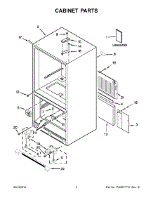 02 - Cabinet Parts parts for Whirlpool Refrigerator WRB329DFBM00 from AppliancePartsPros.com