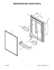 05 - Refrigerator Door Parts parts for Whirlpool Refrigerator WRB329DMBB00 from AppliancePartsPros.com