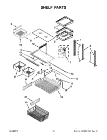 08 - Shelf Parts parts for Whirlpool Refrigerator WRB329DMBB00 from AppliancePartsPros.com