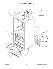 02 - Cabinet Parts parts for Whirlpool Refrigerator WRB329DMBM00 from AppliancePartsPros.com