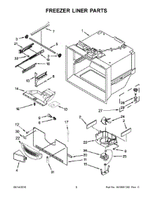 04 - Freezer Liner Parts parts for Whirlpool Refrigerator WRB329DMBM00 from AppliancePartsPros.com