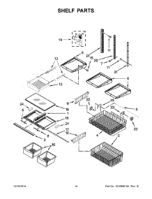 08 - Shelf Parts parts for Whirlpool Refrigerator WRB329LFBM00 from AppliancePartsPros.com