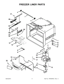 03 - Freezer Liner Parts parts for Whirlpool Refrigerator WRF532SMBB00 from AppliancePartsPros.com