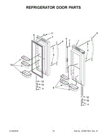 06 - Refrigerator Door Parts parts for Whirlpool Refrigerator WRF532SMBB01 from AppliancePartsPros.com