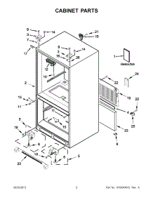 02 - Cabinet Parts parts for Whirlpool Refrigerator WRF532SMBM00 from AppliancePartsPros.com