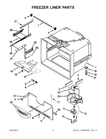 03 - Freezer Liner Parts parts for Whirlpool Refrigerator WRF532SNBW00 from AppliancePartsPros.com