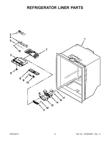 05 - Refrigerator Liner Parts parts for Whirlpool Refrigerator WRF532SNBW00 from AppliancePartsPros.com