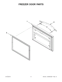 03 - Freezer Door Parts parts for Whirlpool Refrigerator WRF535SMBM00 from AppliancePartsPros.com