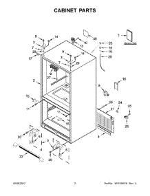 02 - Cabinet Parts parts for Whirlpool Refrigerator WRF535SMHW00 from AppliancePartsPros.com