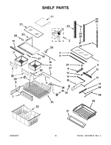 08 - Shelf Parts parts for Whirlpool Refrigerator WRF535SMHW00 from AppliancePartsPros.com