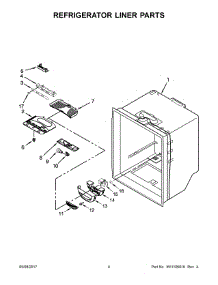 03 - Refrigerator Liner Parts parts for Whirlpool Refrigerator WRF535SMHZ00 from AppliancePartsPros.com