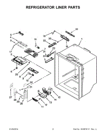 05 - Refrigerator Liner Parts parts for Whirlpool Refrigerator WRF535SWBB00 from AppliancePartsPros.com