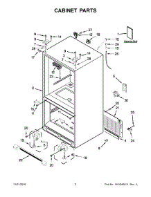 02 - Cabinet Parts parts for Whirlpool Refrigerator WRF535SWHB00 from AppliancePartsPros.com