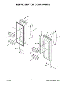 05 - Refrigerator Door Parts parts for Whirlpool Refrigerator WRF535SWHW00 from AppliancePartsPros.com