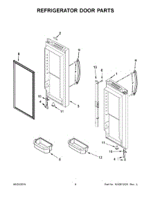 05 - Refrigerator Door Parts parts for Whirlpool Refrigerator WRF540CWBM01 from AppliancePartsPros.com
