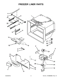 04 - Freezer Liner Parts parts for Whirlpool Refrigerator WRF540CWBW00 from AppliancePartsPros.com