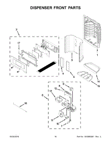 09 - Dispenser Front Parts parts for Whirlpool Refrigerator WRF555SDFZ00 from AppliancePartsPros.com