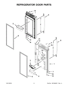 05 - Refrigerator Door Parts parts for Whirlpool Refrigerator WRF555SDHV00 from AppliancePartsPros.com