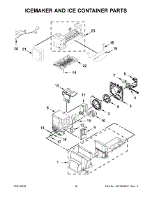 10 - Icemaker And Ice Container Parts parts for Whirlpool Refrigerator WRF555SDHV00 from AppliancePartsPros.com